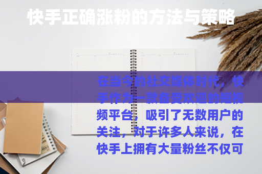 快手正确涨粉的方法与策略