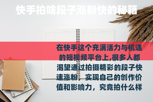 快手拍啥段子涨粉快的秘籍