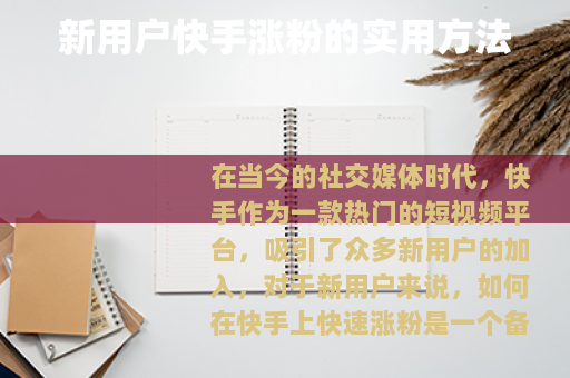 新用户快手涨粉的实用方法