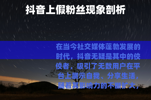 抖音上假粉丝现象剖析