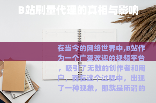 B站刷量代理的真相与影响