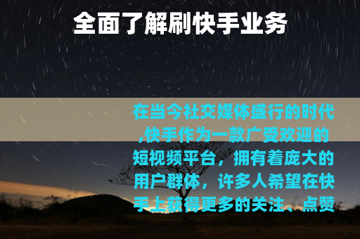 全面了解刷快手业务