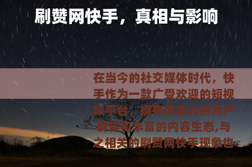 刷赞网快手，真相与影响
