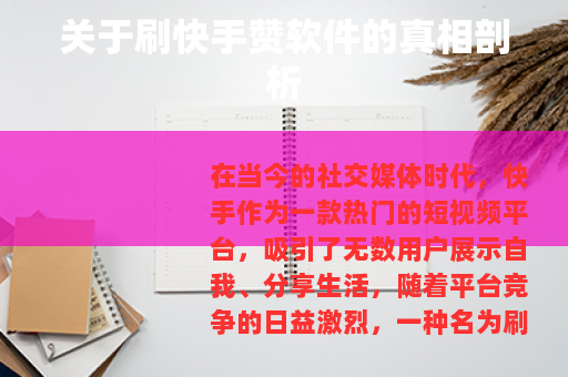 关于刷快手赞软件的真相剖析