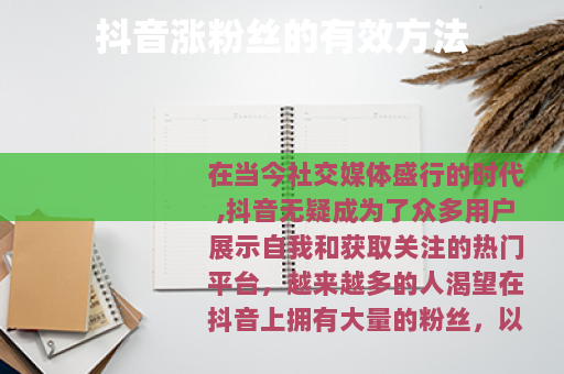 抖音涨粉丝的有效方法