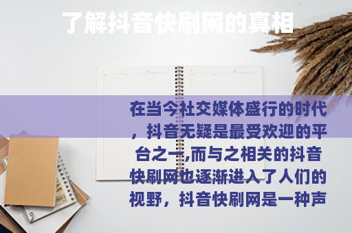 了解抖音快刷网的真相
