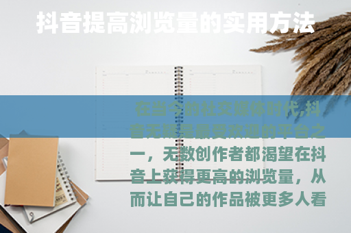 抖音提高浏览量的实用方法