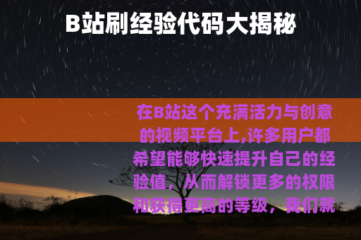 B站刷经验代码大揭秘