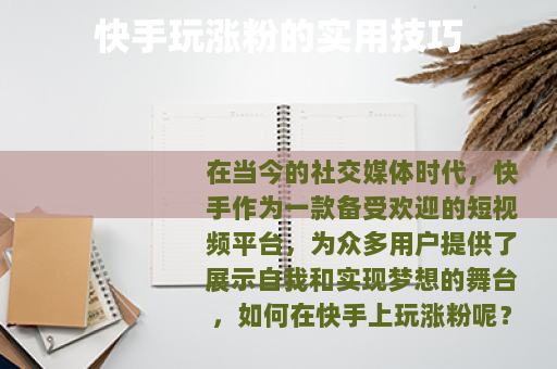 快手玩涨粉的实用技巧