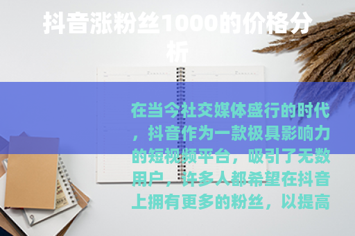 抖音涨粉丝1000的价格分析