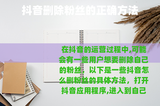 抖音删除粉丝的正确方法