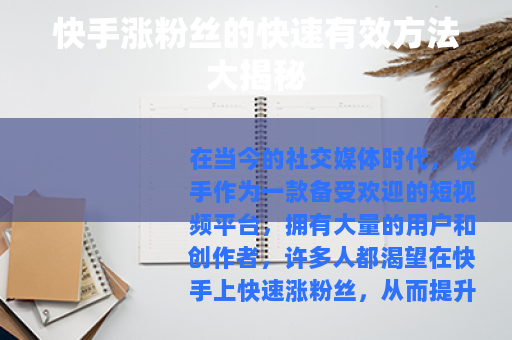 快手涨粉丝的快速有效方法大揭秘