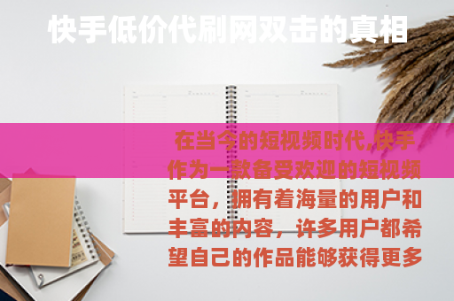 快手低价代刷网双击的真相