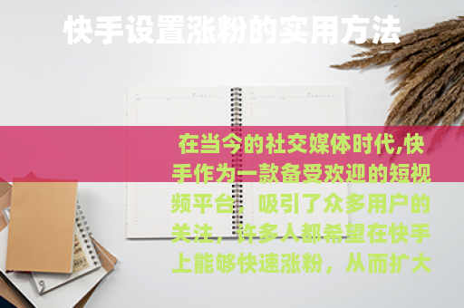 快手设置涨粉的实用方法