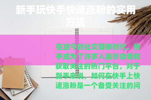 新手玩快手快速涨粉的实用方法