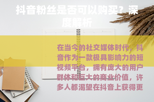 抖音粉丝是否可以购买？深度解析