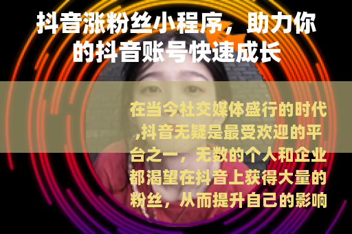 抖音涨粉丝小程序，助力你的抖音账号快速成长