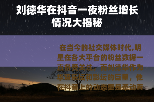 刘德华在抖音一夜粉丝增长情况大揭秘