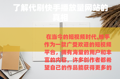 了解代刷快手播放量网站的真相