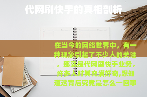 代网刷快手的真相剖析