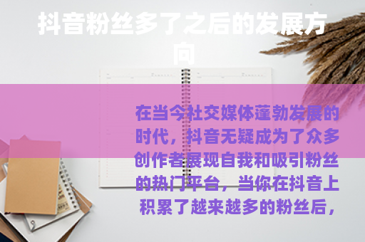 抖音粉丝多了之后的发展方向