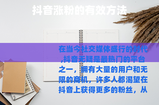 抖音涨粉的有效方法