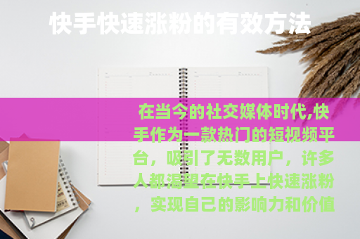 快手快速涨粉的有效方法