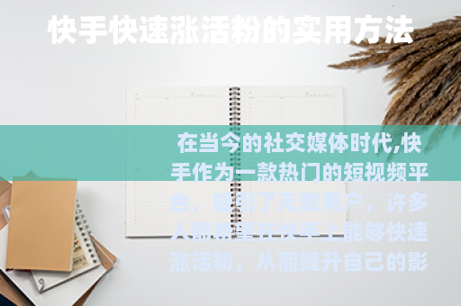 快手快速涨活粉的实用方法