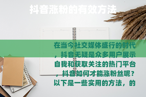 抖音涨粉的有效方法