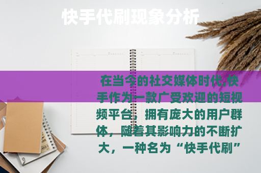 快手代刷现象分析