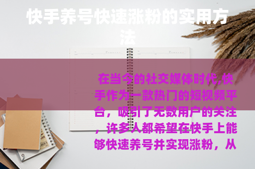 快手养号快速涨粉的实用方法