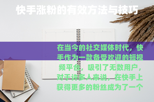 快手涨粉的有效方法与技巧
