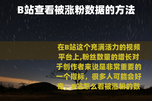 B站查看被涨粉数据的方法