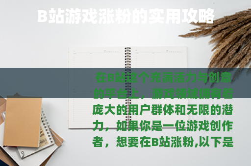 B站游戏涨粉的实用攻略