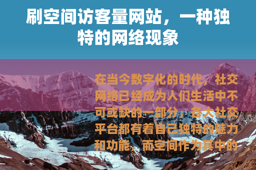 刷空间访客量网站，一种独特的网络现象
