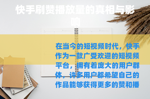 快手刷赞播放量的真相与影响