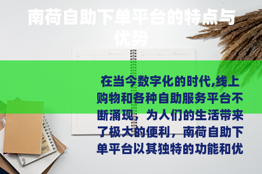 南荷自助下单平台的特点与优势