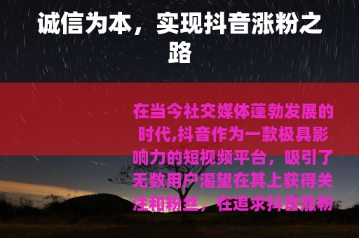 诚信为本，实现抖音涨粉之路