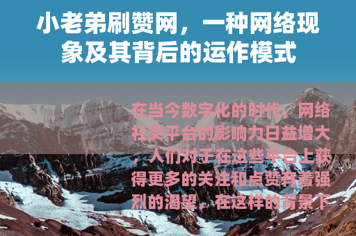 小老弟刷赞网，一种网络现象及其背后的运作模式