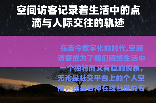 空间访客记录着生活中的点滴与人际交往的轨迹