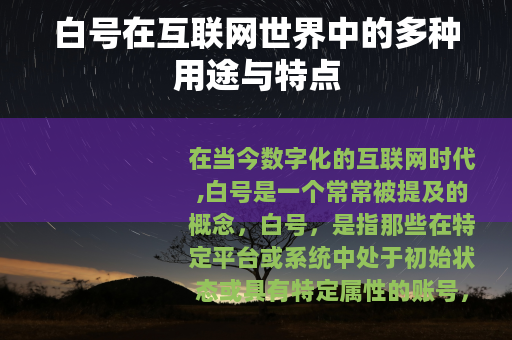 白号在互联网世界中的多种用途与特点