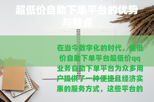 超低价自助下单平台的优势与特点