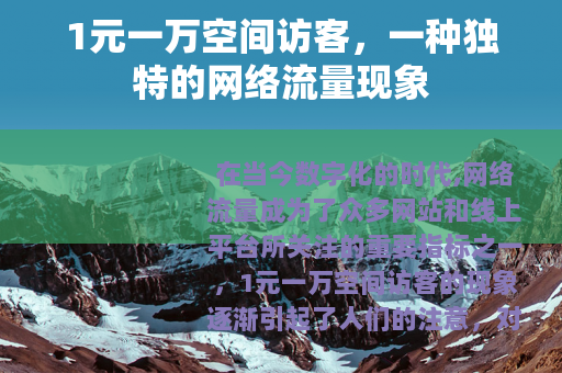 1元一万空间访客，一种独特的网络流量现象
