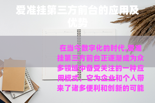 爱准挂第三方前台的应用及优势