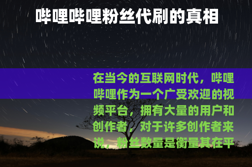 哔哩哔哩粉丝代刷的真相