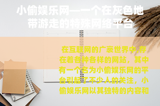 小偷娱乐网—一个在灰色地带游走的特殊网络平台