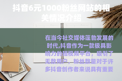 抖音6元1000粉丝网站的相关情况介绍