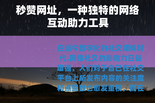 秒赞网址，一种独特的网络互动助力工具