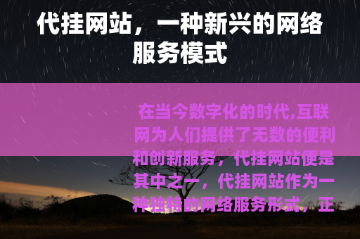 代挂网站，一种新兴的网络服务模式