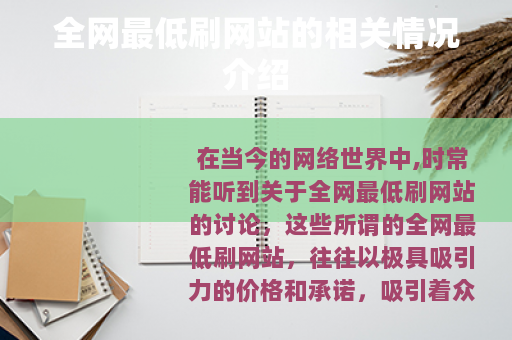全网最低刷网站的相关情况介绍